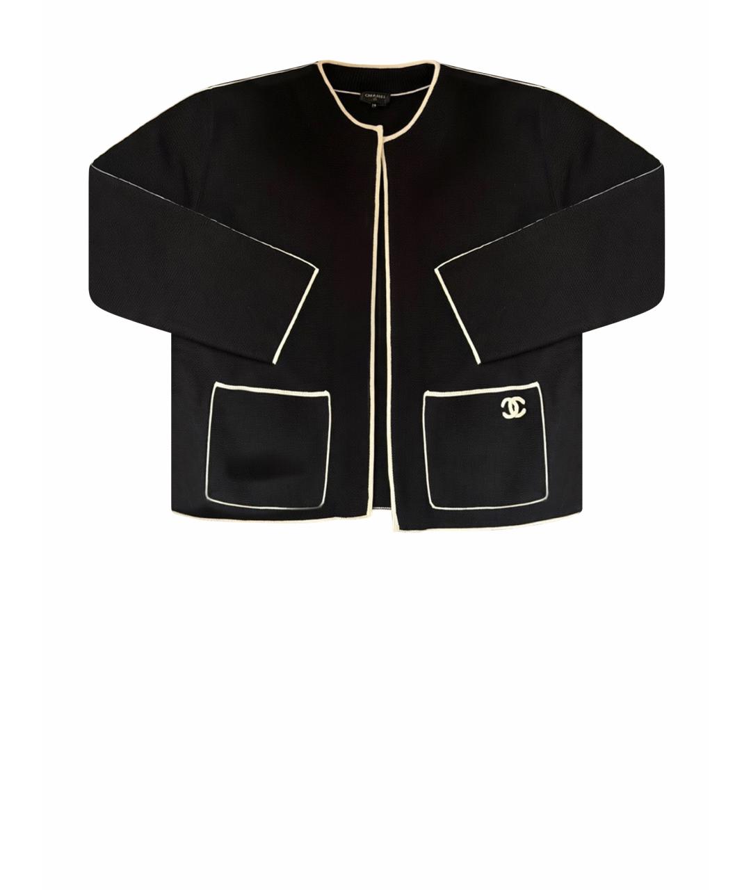 CHANEL Черный хлопковый жакет/пиджак, фото 1