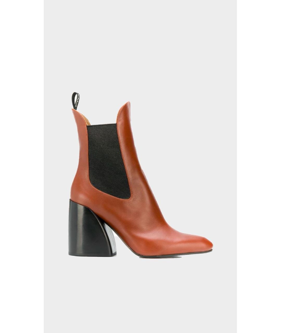 CHLOE Коричневые кожаные ботильоны, фото 8