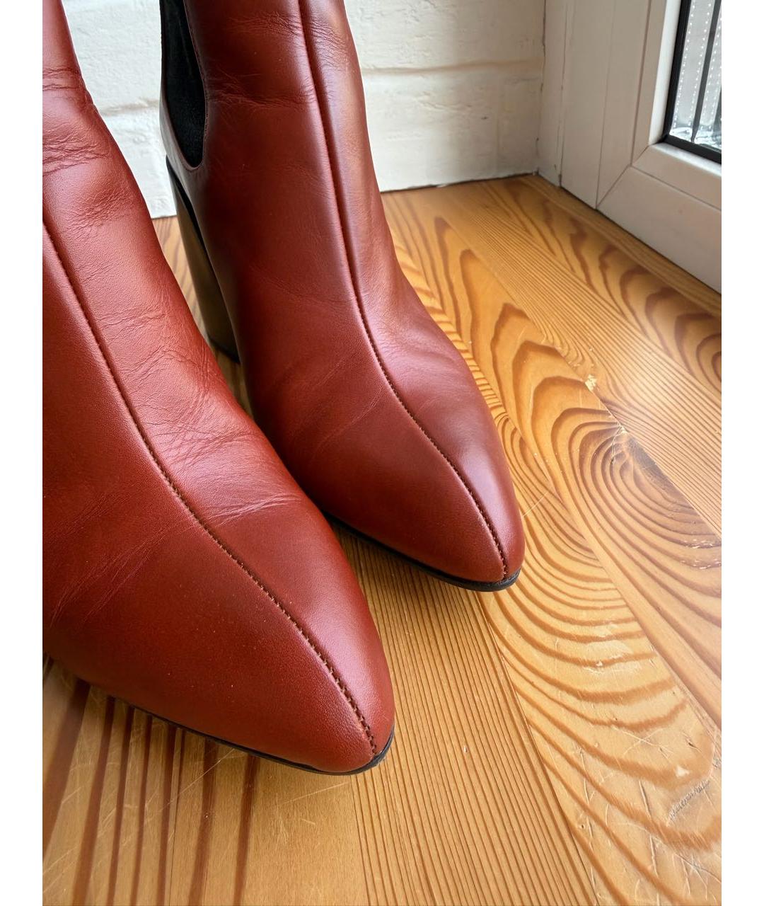 CHLOE Коричневые кожаные ботильоны, фото 6