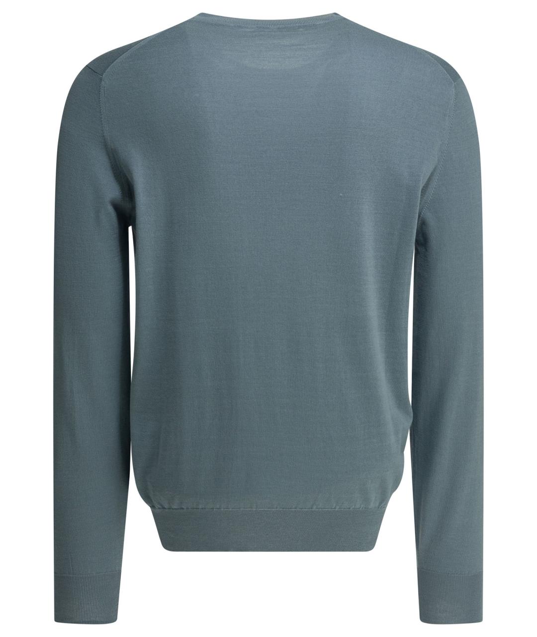 BRUNELLO CUCINELLI Голубой хлопковый джемпер / свитер, фото 2