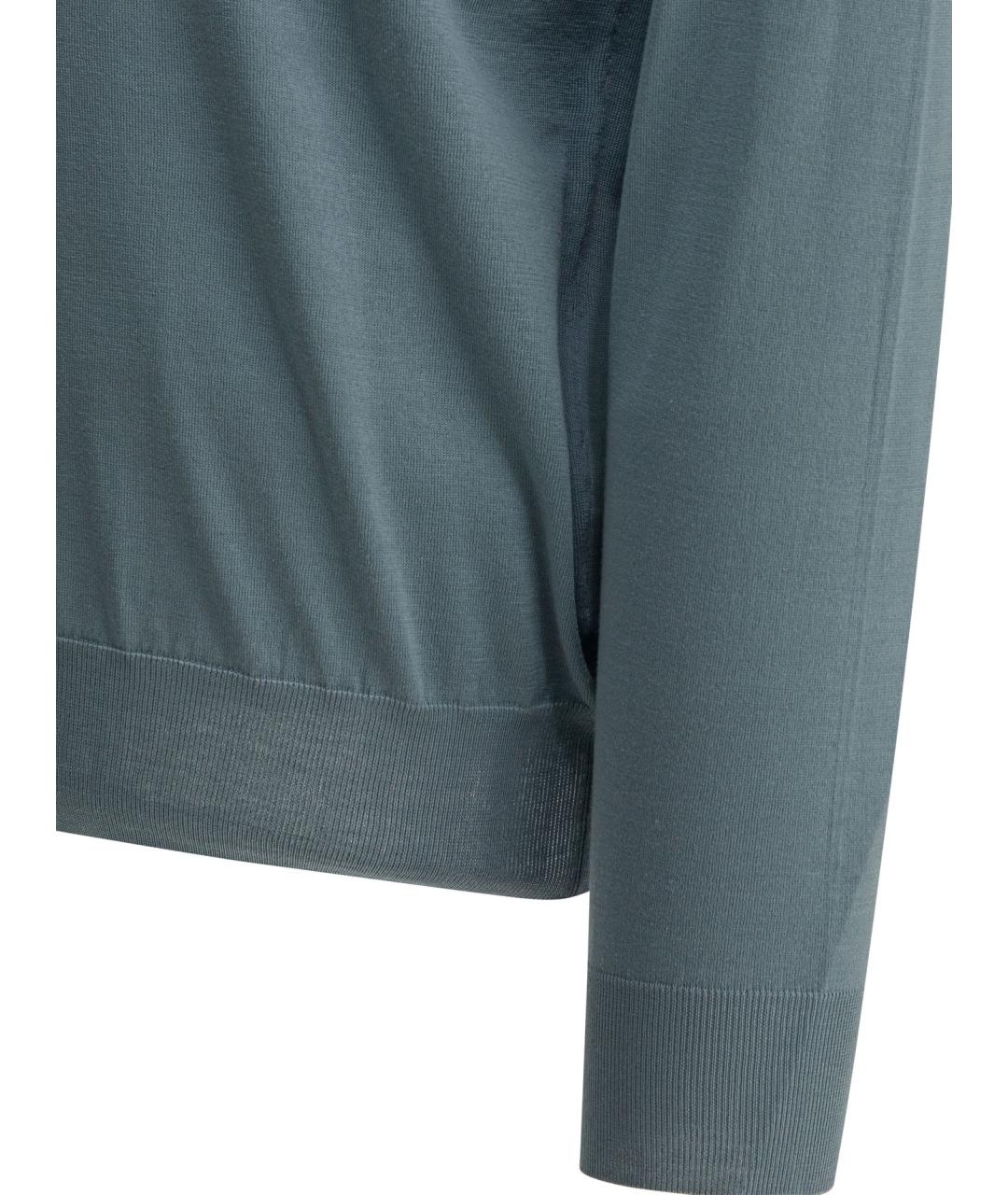 BRUNELLO CUCINELLI Голубой хлопковый джемпер / свитер, фото 4