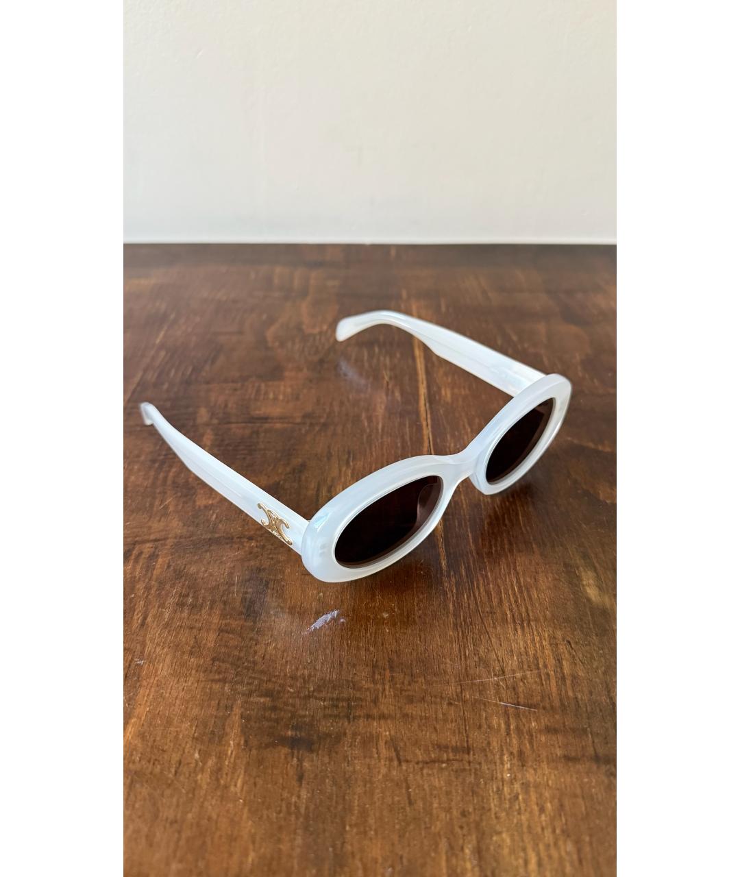 CELINE Белые пластиковые солнцезащитные очки, фото 2