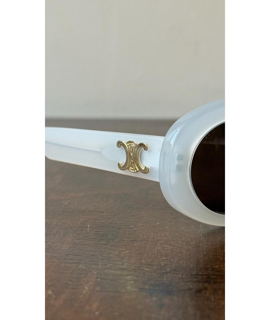 CELINE Белые пластиковые солнцезащитные очки, фото 4