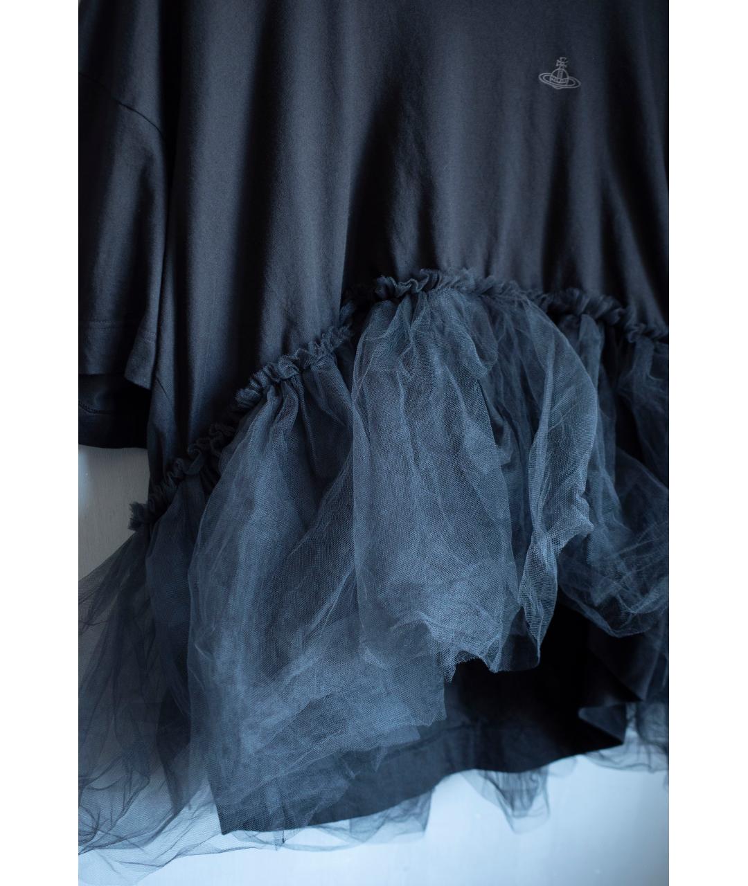 VIVIENNE WESTWOOD Черная хлопковая футболка, фото 3