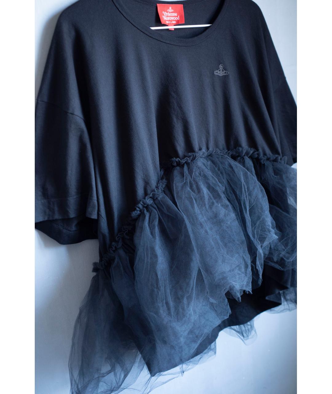 VIVIENNE WESTWOOD Черная хлопковая футболка, фото 4