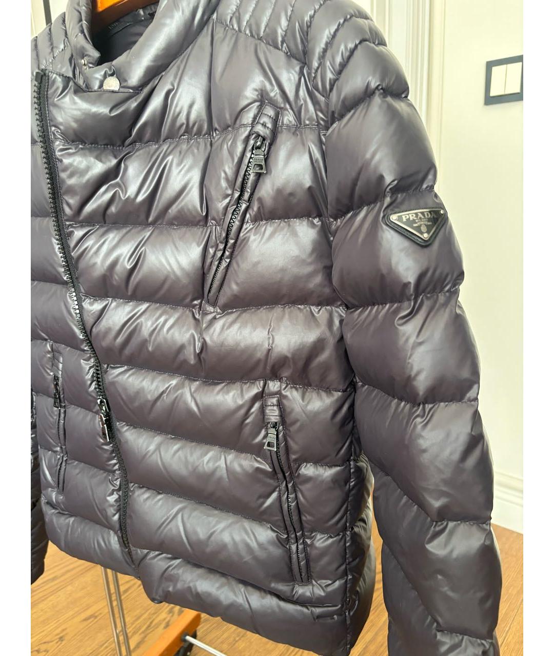 PRADA Черный полиэстеровый пуховик, фото 5