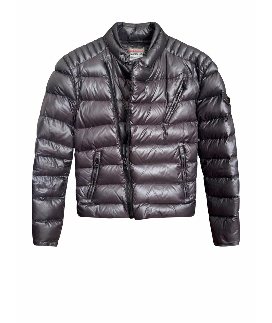 PRADA Черный полиэстеровый пуховик, фото 1