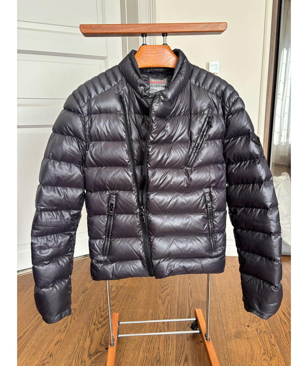 PRADA Черный полиэстеровый пуховик, фото 9