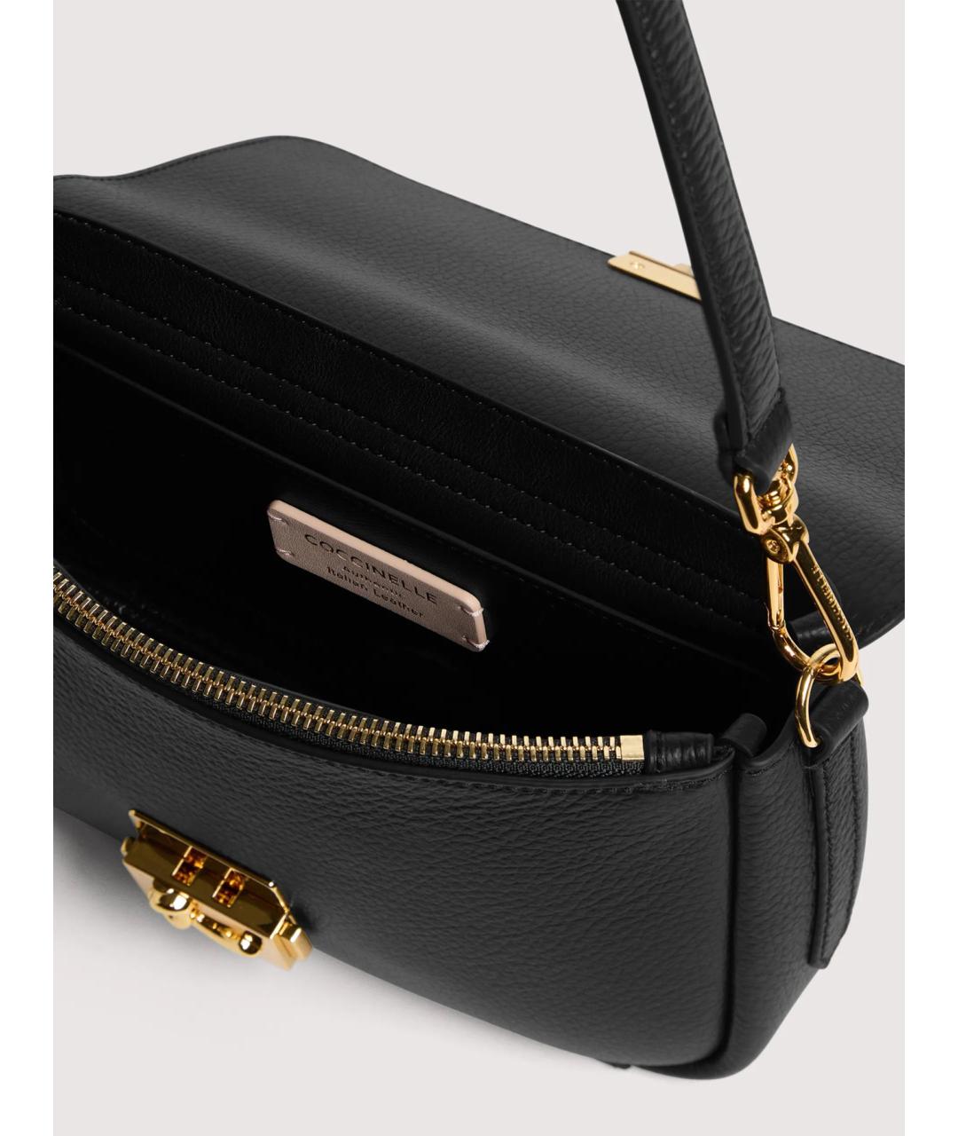 COCCINELLE Черная кожаная сумка через плечо, фото 3