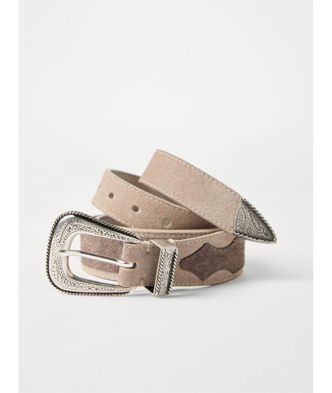 BRUNELLO CUCINELLI Бежевый замшевый ремень, фото 3
