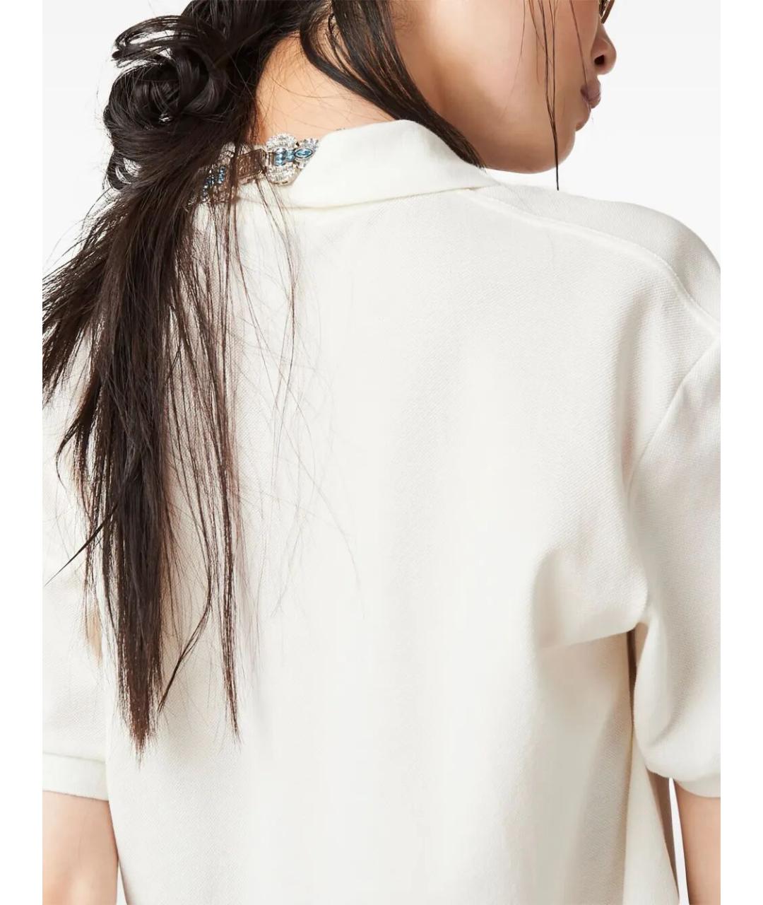 MIU MIU Белая хлопковая футболка, фото 3