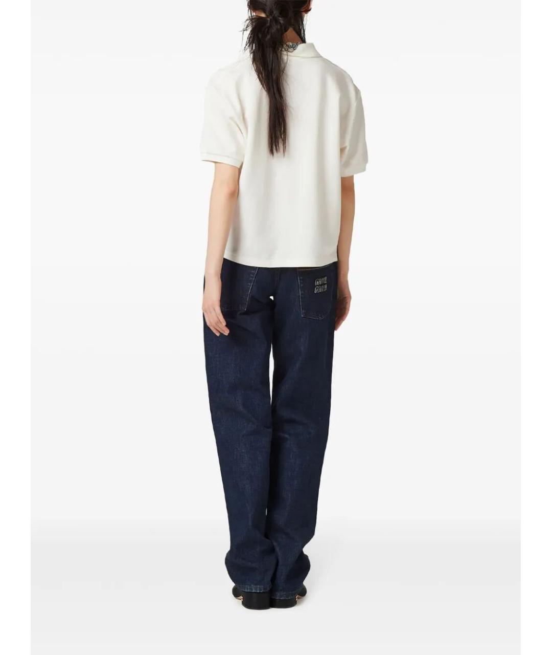 MIU MIU Белая хлопковая футболка, фото 5