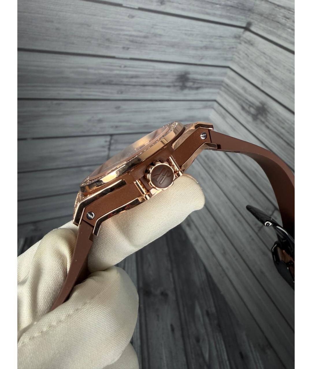 HUBLOT Коричневые часы из розового золота, фото 4