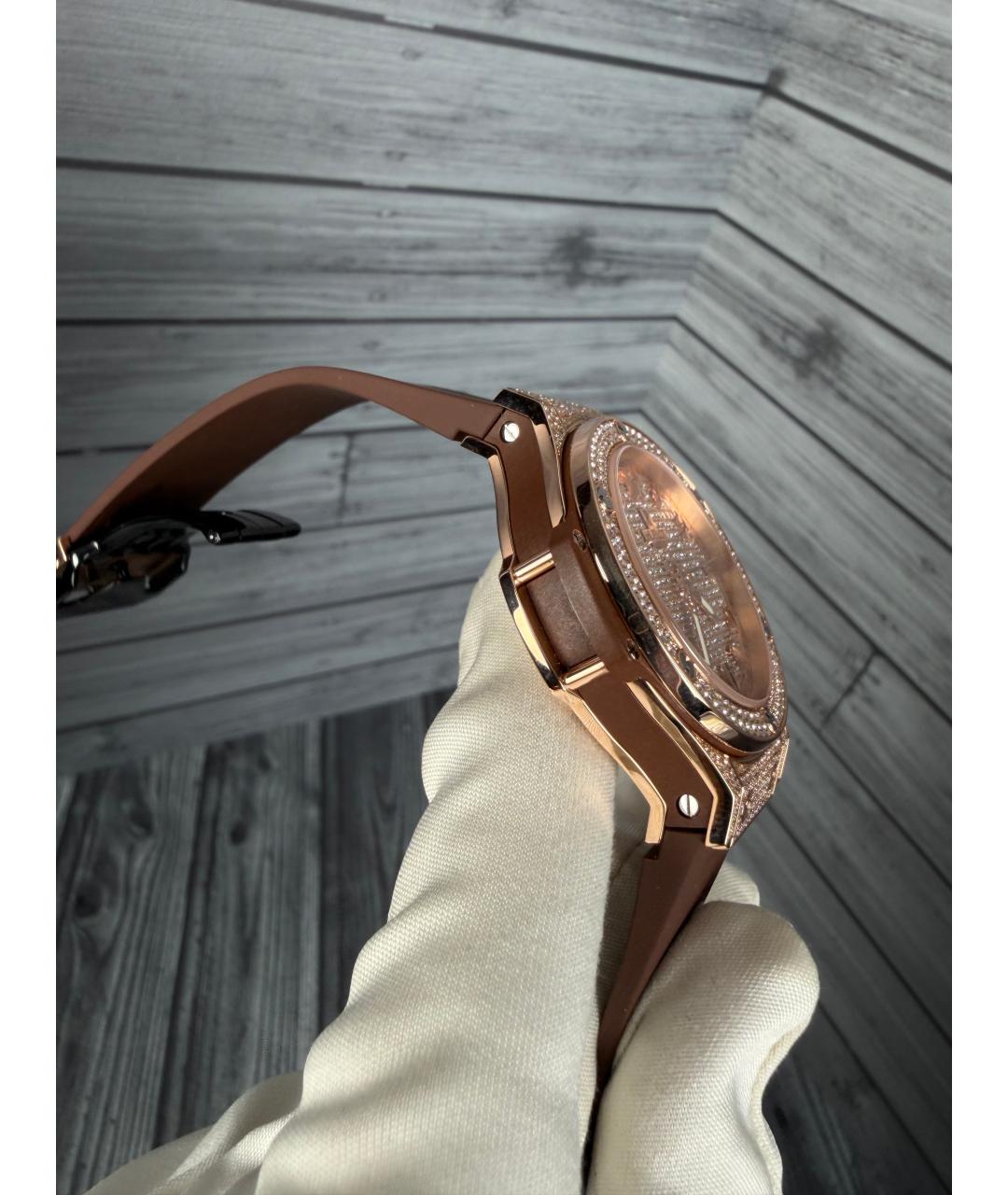 HUBLOT Коричневые часы из розового золота, фото 5