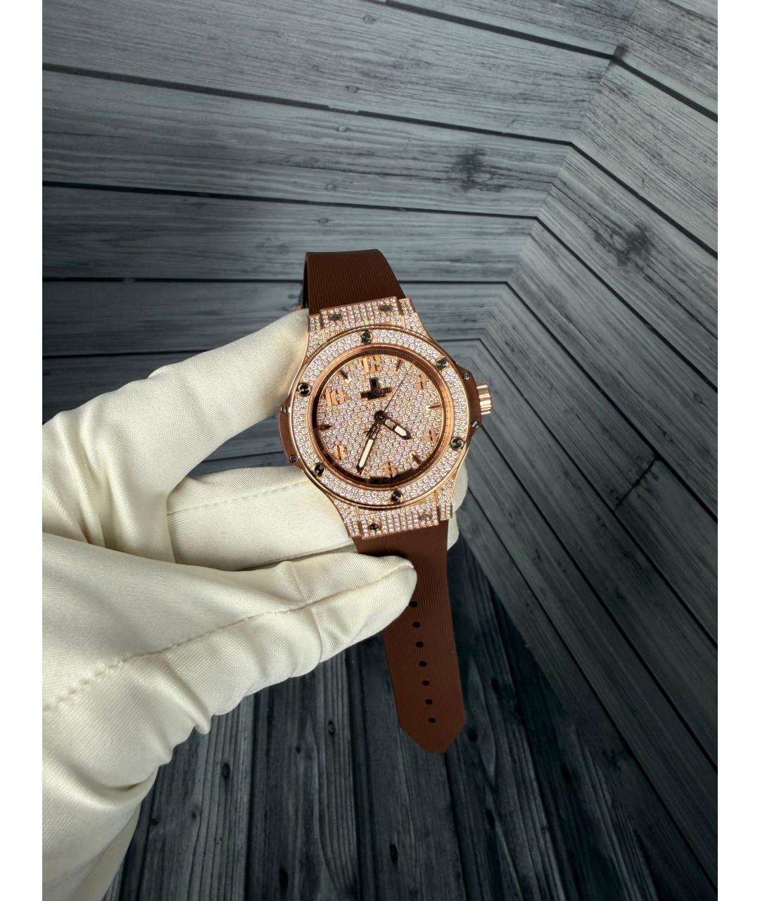 HUBLOT Коричневые часы из розового золота, фото 2