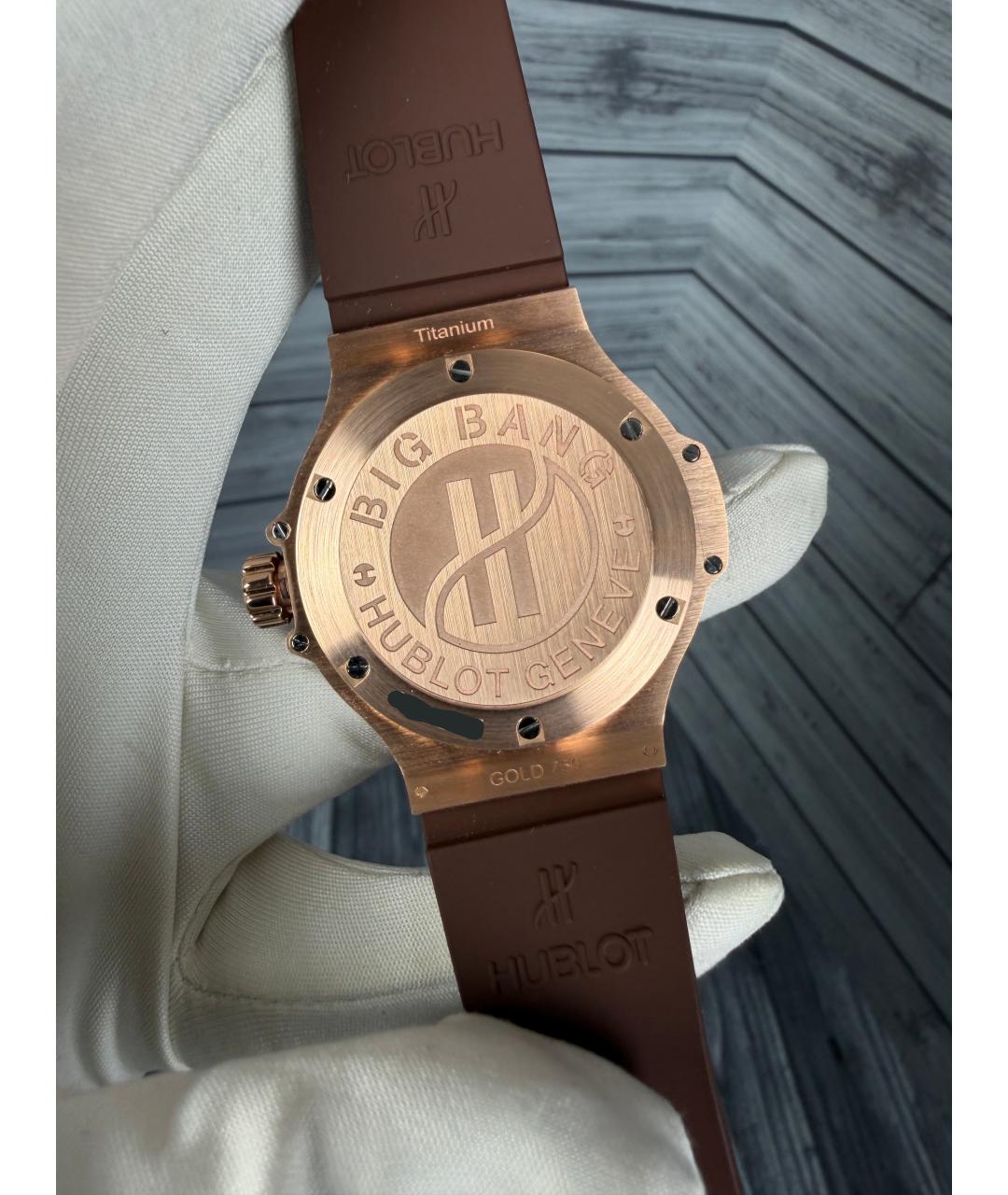 HUBLOT Коричневые часы из розового золота, фото 8