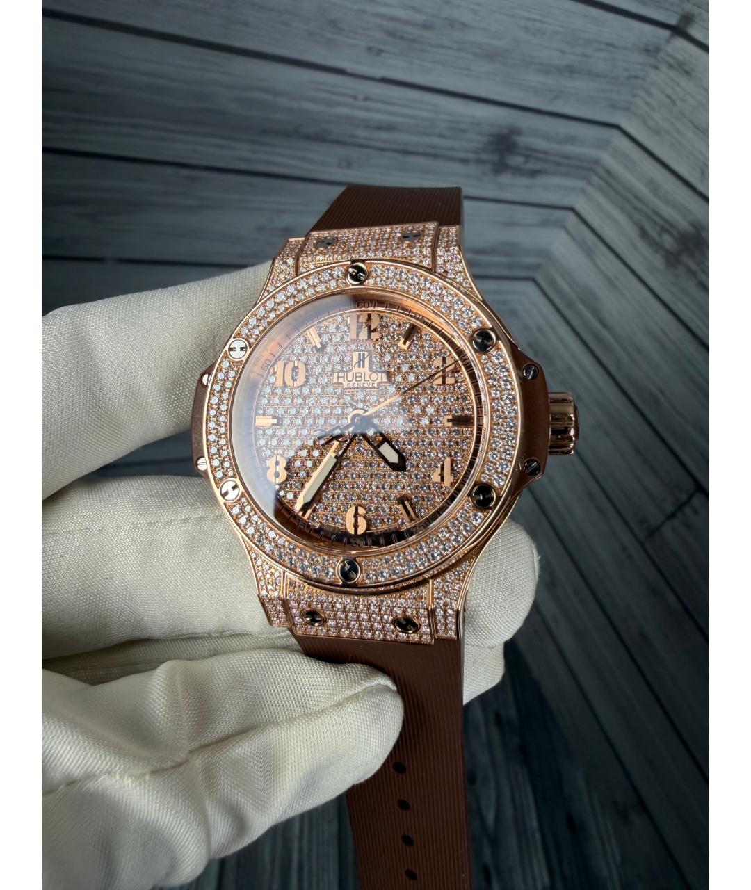 HUBLOT Коричневые часы из розового золота, фото 3