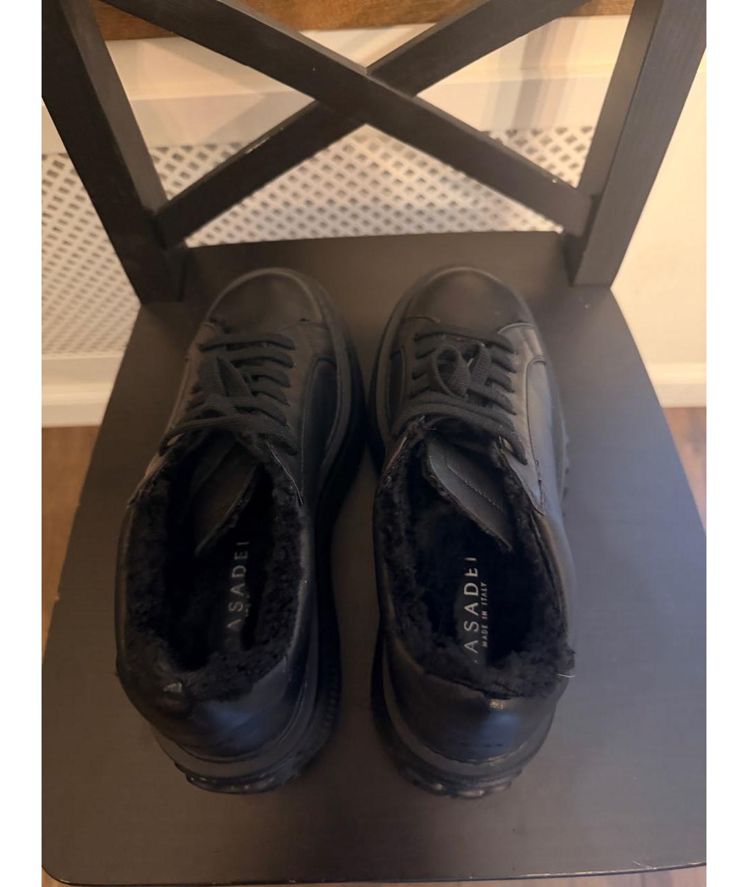 CASADEI Черные кожаные кроссовки, фото 3
