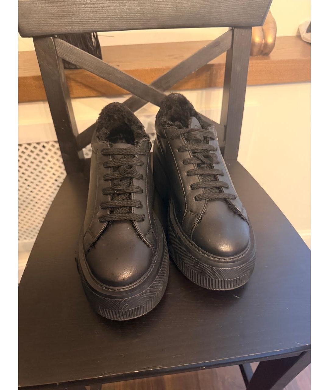 CASADEI Черные кожаные кроссовки, фото 2