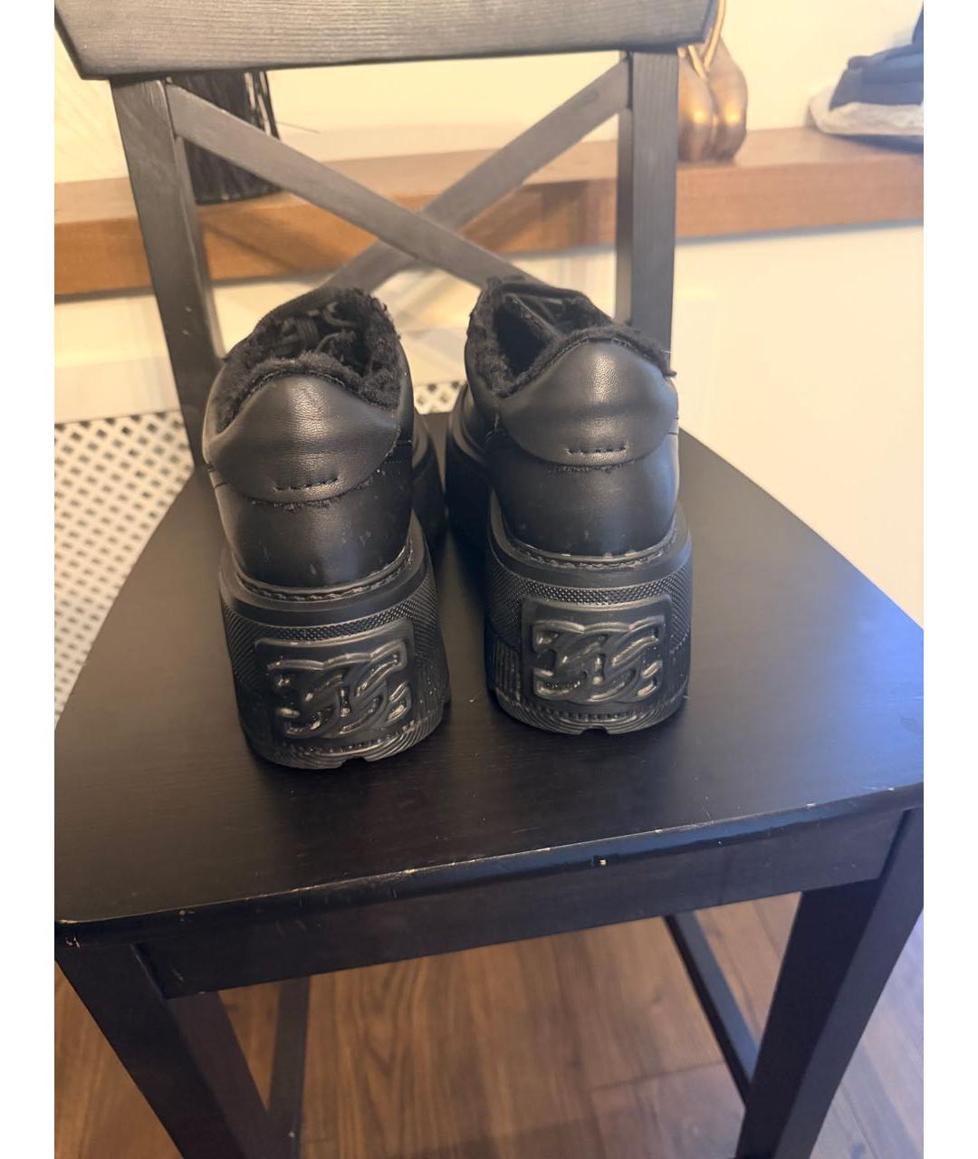 CASADEI Черные кожаные кроссовки, фото 4