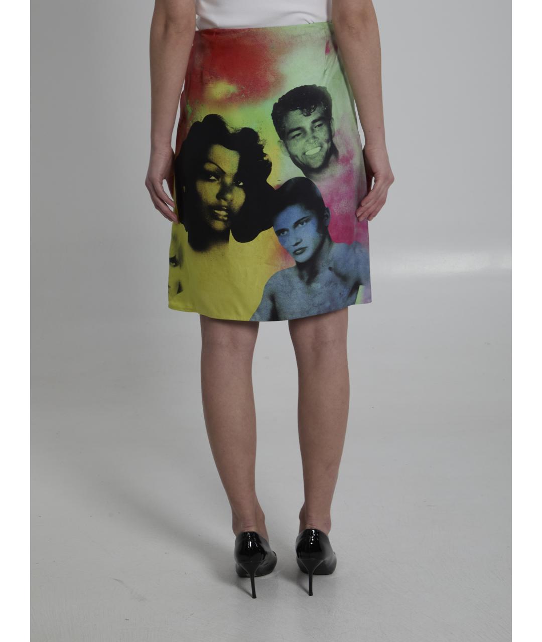 VERSACE Мульти шелковая юбка миди, фото 4