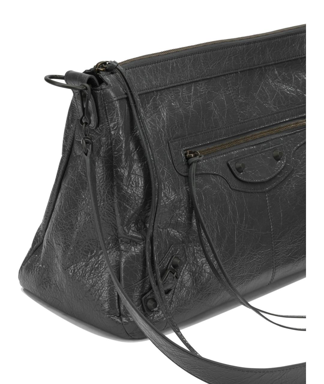 BALENCIAGA Черная кожаная сумка на плечо, фото 4