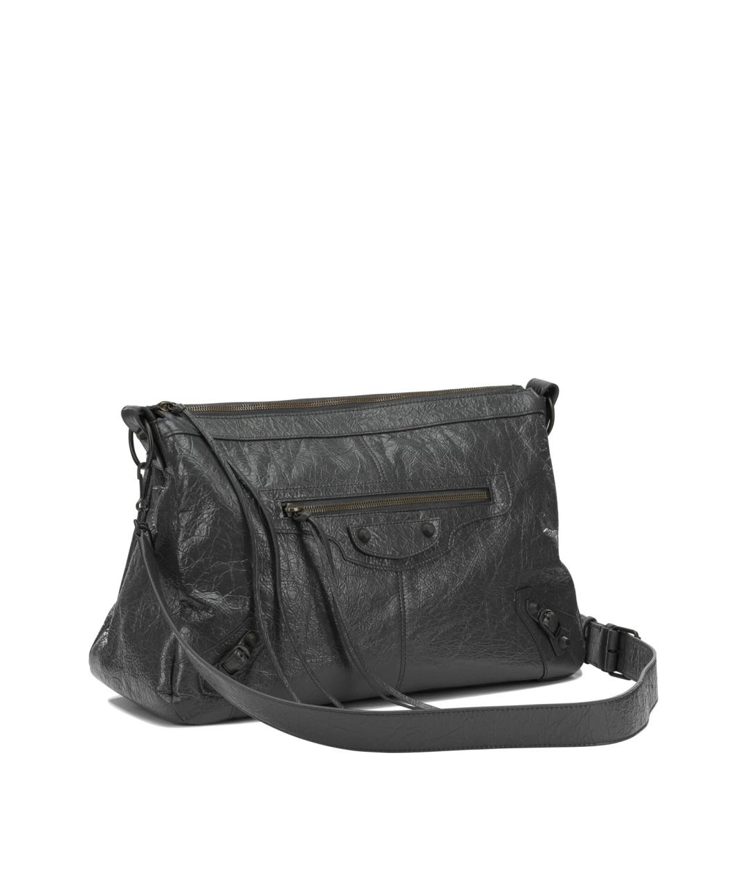 BALENCIAGA Черная кожаная сумка на плечо, фото 2