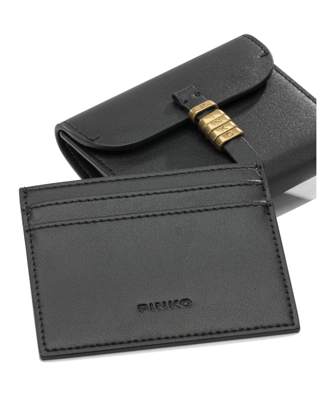 PINKO Черный кожаный кошелек, фото 4