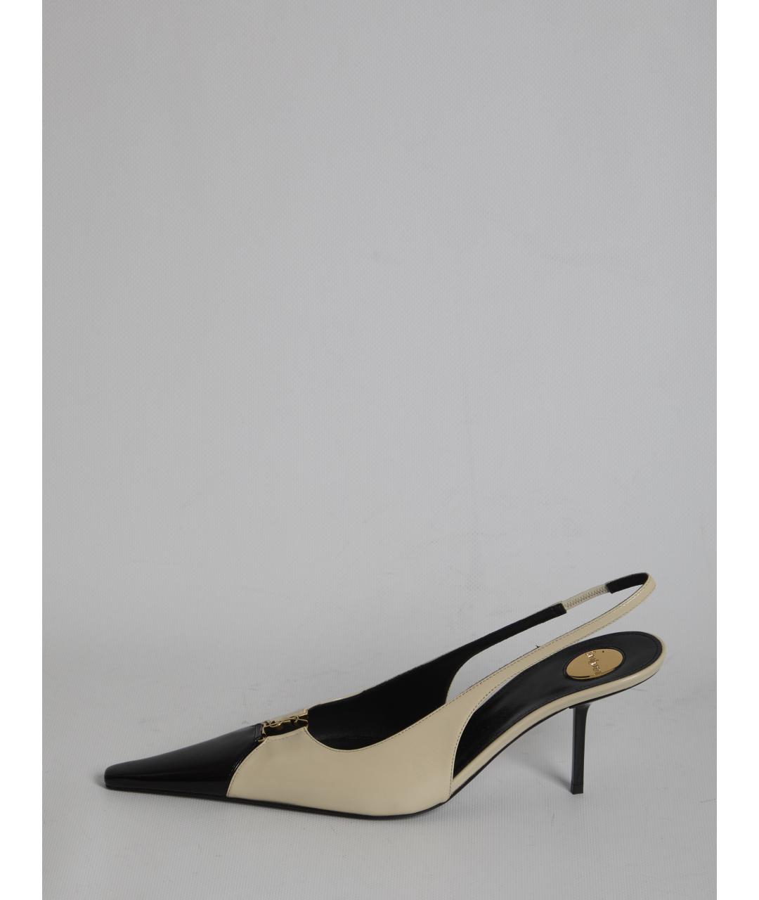 SAINT LAURENT Белые кожаные туфли, фото 4