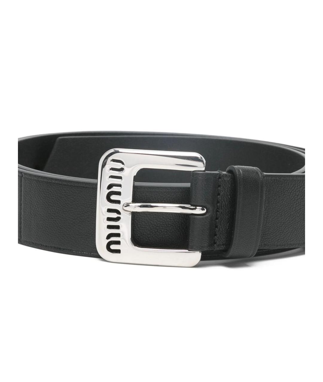MIU MIU Черный кожаный ремень, фото 2