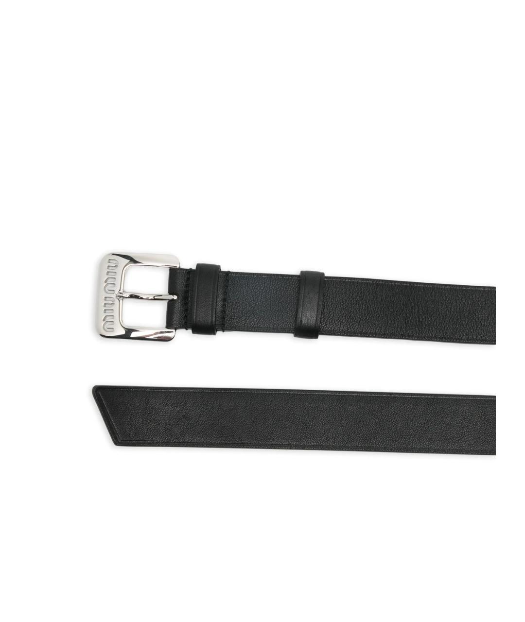 MIU MIU Черный кожаный ремень, фото 3