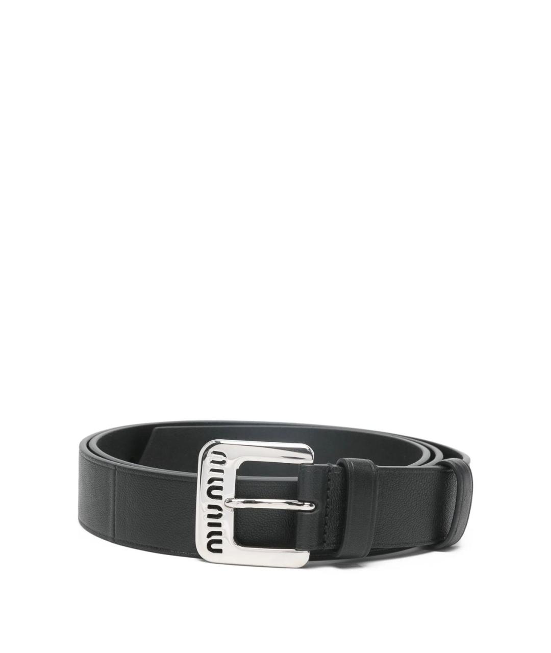 MIU MIU Черный кожаный ремень, фото 1