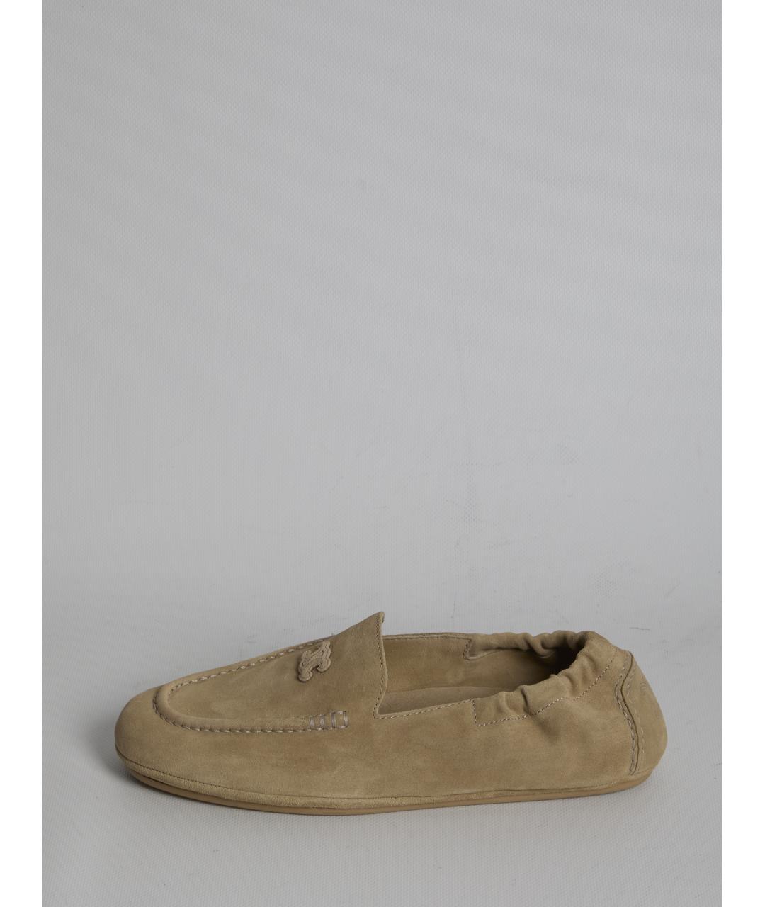 CELINE Бежевые замшевые лоферы, фото 4