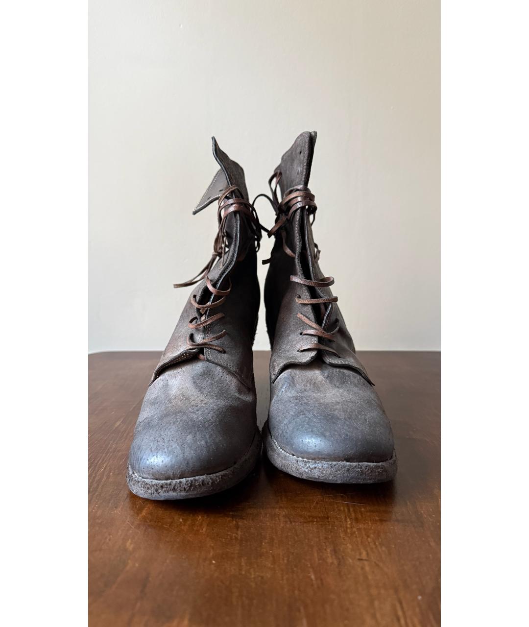 GUIDI Коричневые кожаные ботинки, фото 3