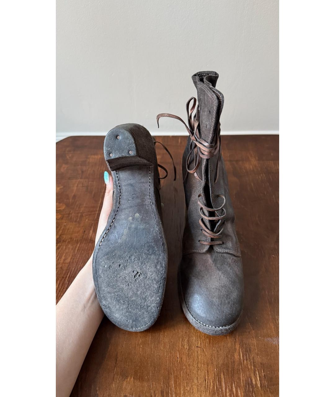 GUIDI Коричневые кожаные ботинки, фото 7