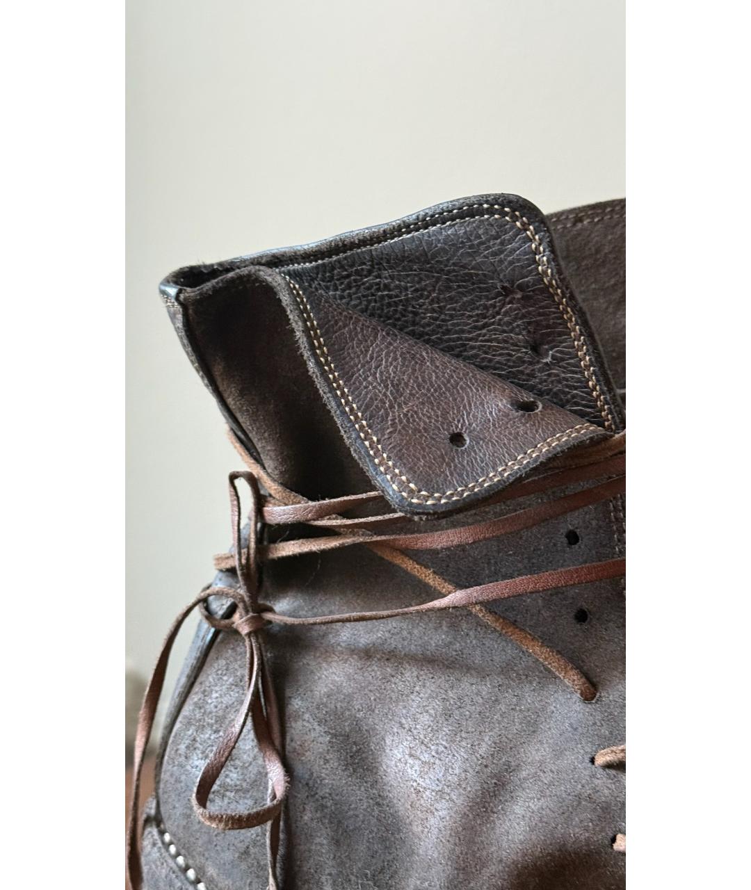 GUIDI Коричневые кожаные ботинки, фото 6