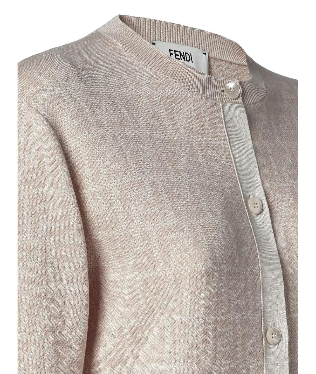 FENDI Бежевый шерстяной кардиган, фото 3
