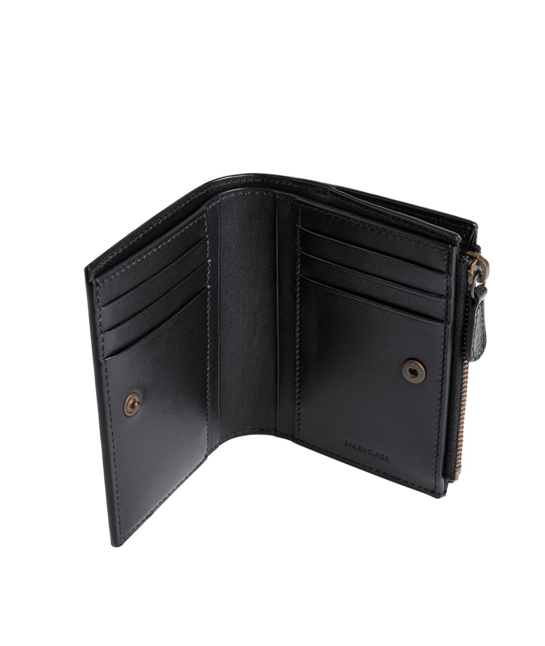 BALENCIAGA Черный кожаный кошелек, фото 3