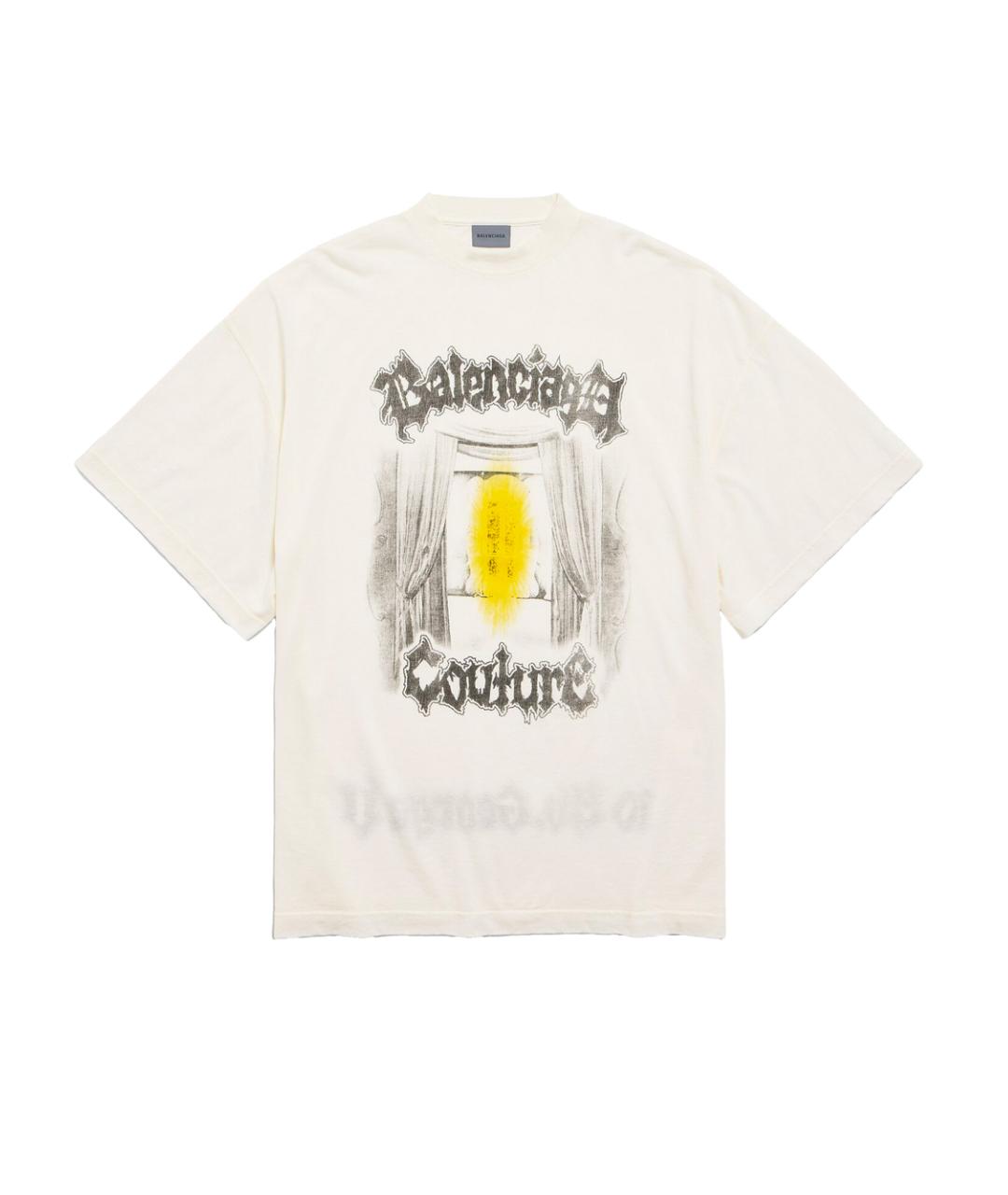 BALENCIAGA Белая хлопковая футболка, фото 1