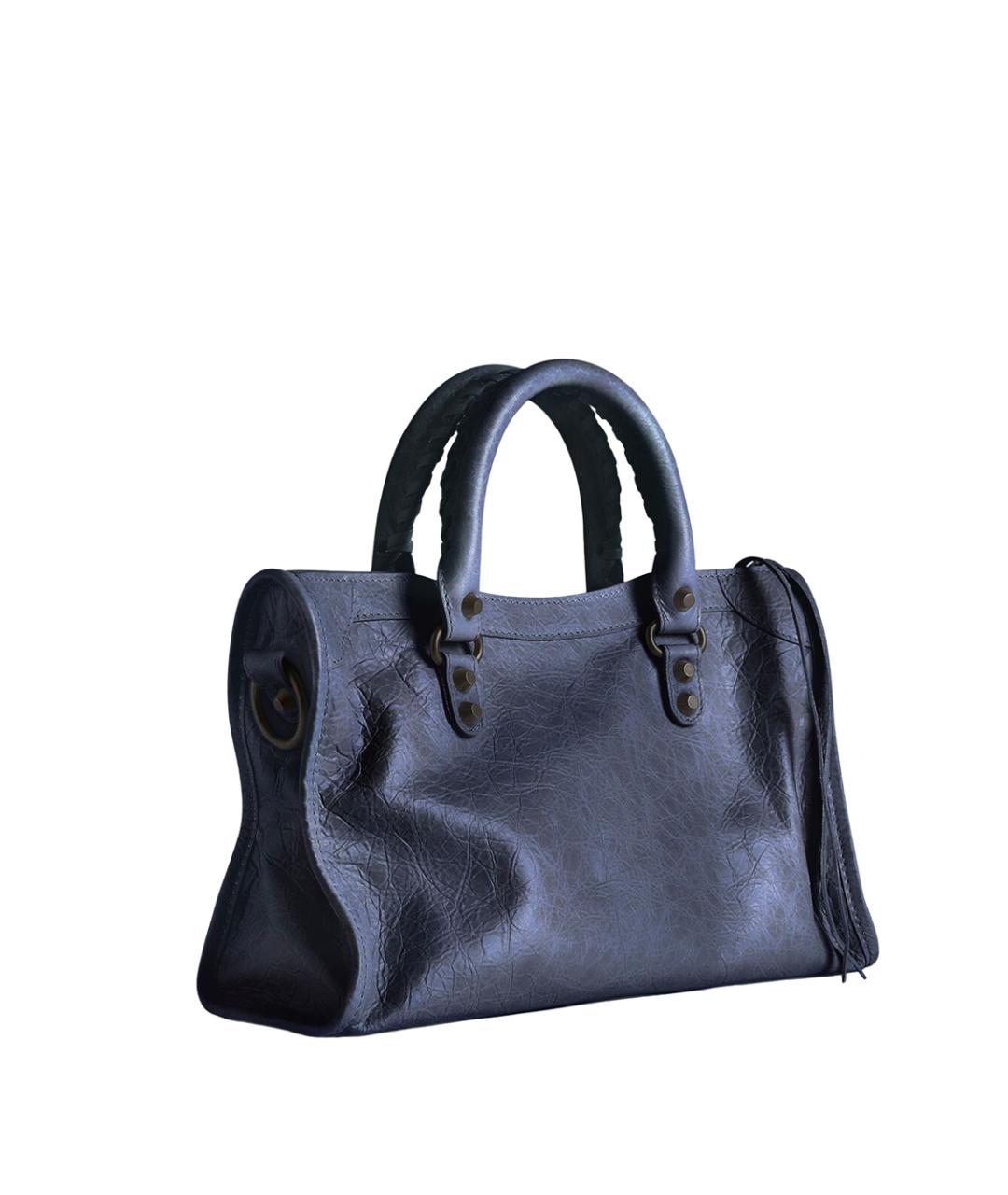 BALENCIAGA Синяя кожаная сумка тоут, фото 2