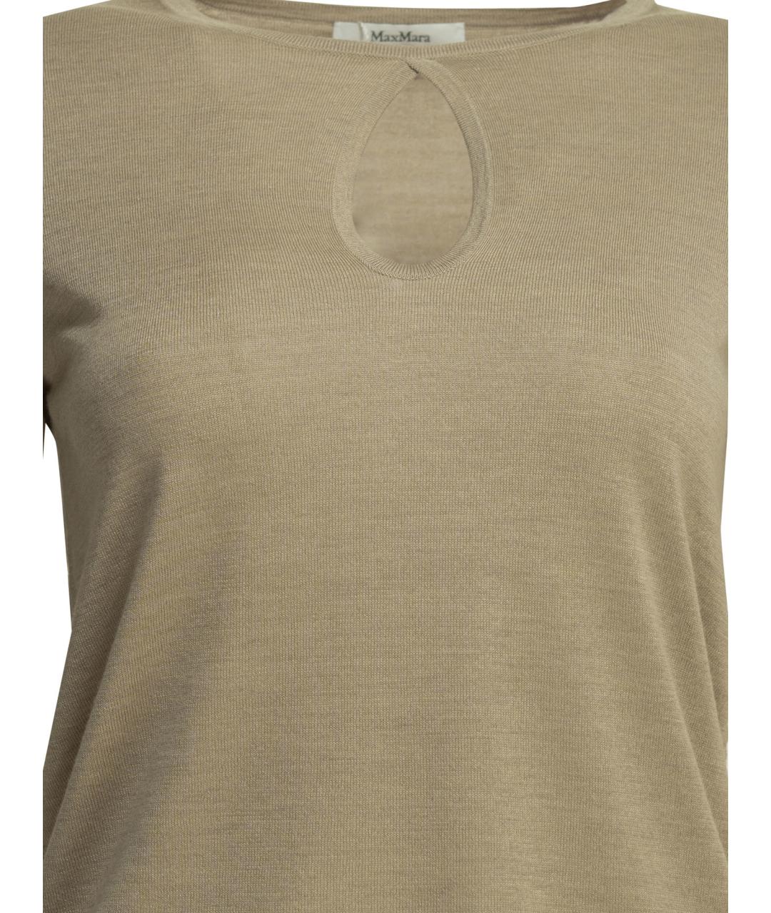 MAX MARA Бежевый шелковый джемпер / свитер, фото 3