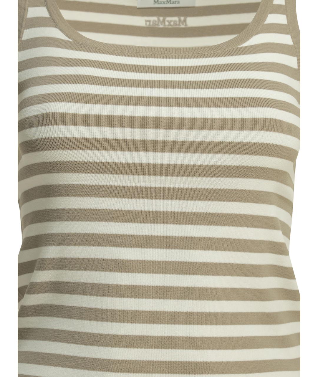 MAX MARA Бежевая вискозная майка, фото 3