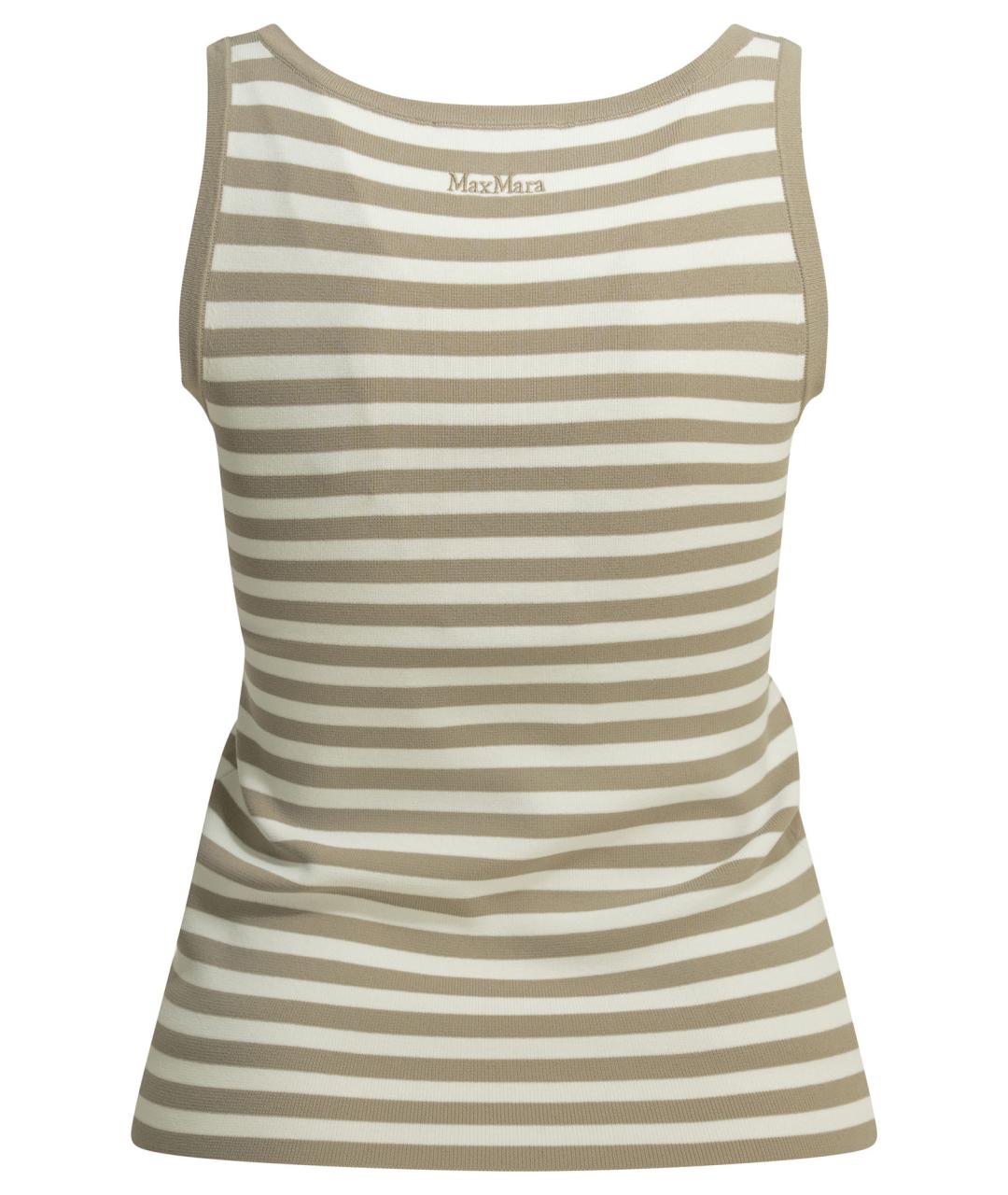 MAX MARA Бежевая вискозная майка, фото 2
