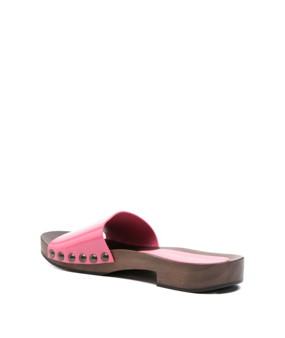 MIU MIU Розовые шлепанцы, фото 2