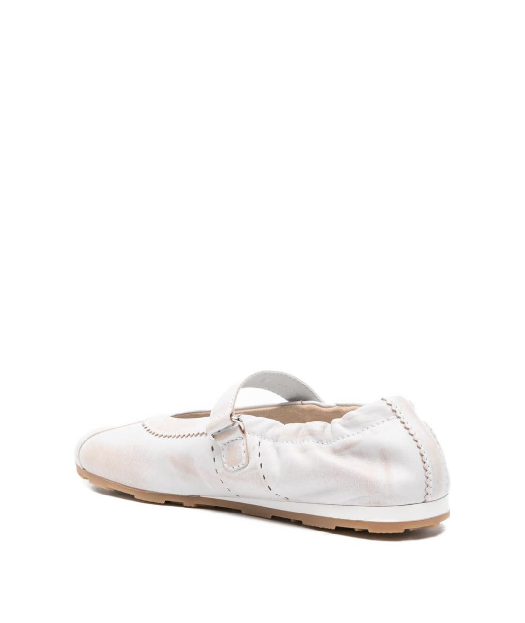 MIU MIU Белые кожаные балетки, фото 3