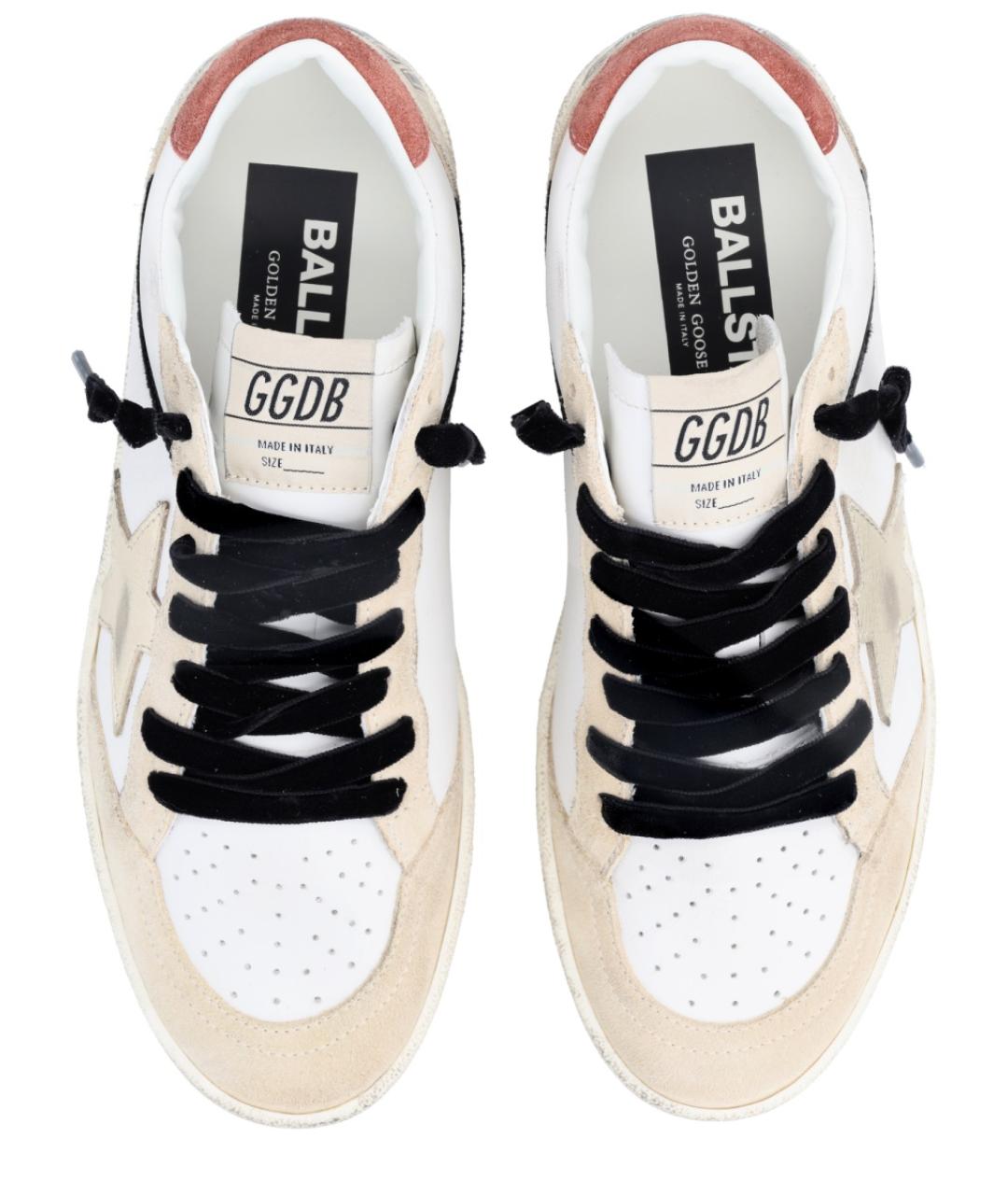 GOLDEN GOOSE DELUXE BRAND Бежевые кожаные кроссовки, фото 5