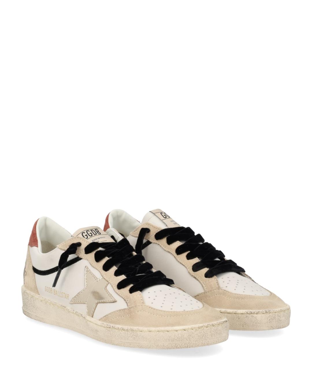 GOLDEN GOOSE DELUXE BRAND Бежевые кожаные кроссовки, фото 2