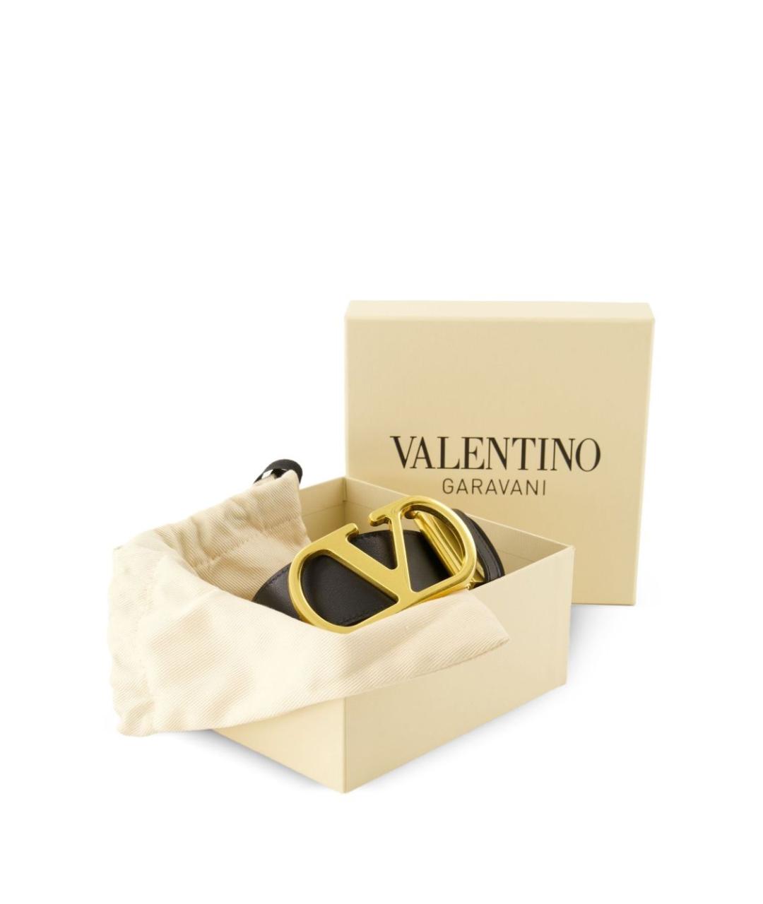 VALENTINO Черный кожаный ремень, фото 4