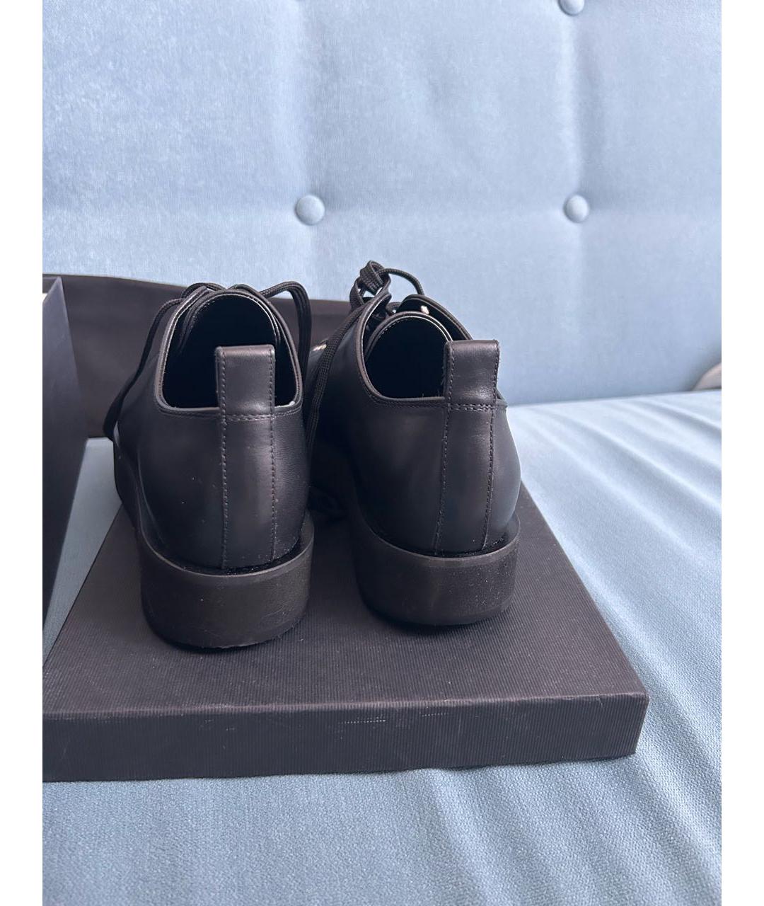 JIL SANDER Черные кожаные кроссовки, фото 4