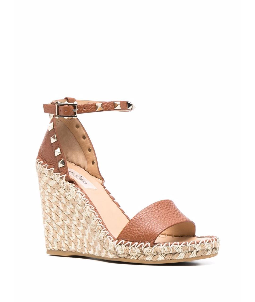 VALENTINO Коричневые кожаные эспадрильи, фото 2